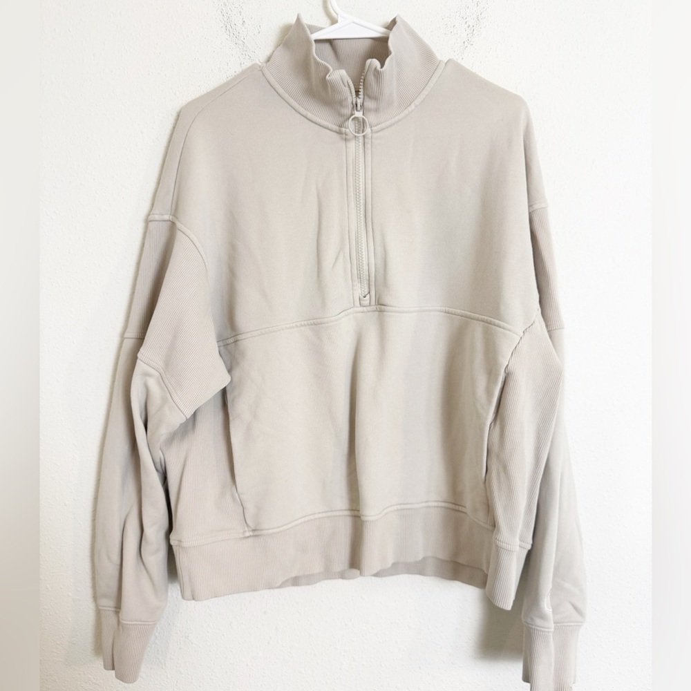 Vuori Cream Sedona Quarter-Zip Pullover Sweatshirt